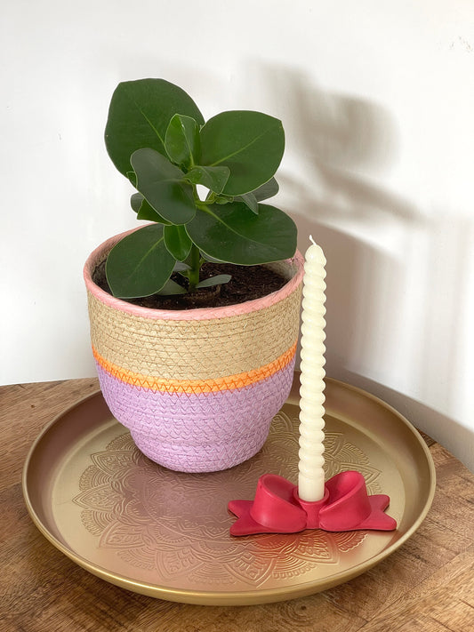 jesmonite kandelaar strik rood roze