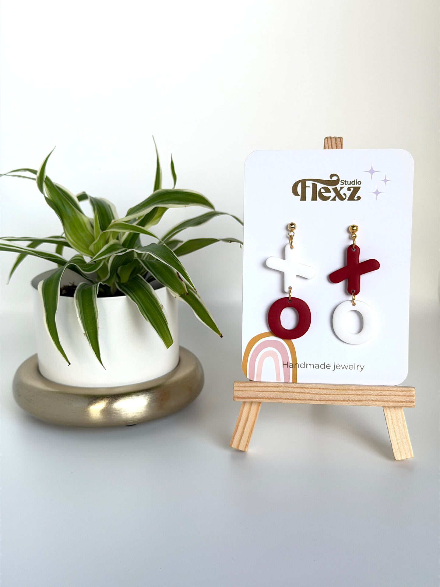 Oorbellen XOXO | Rood, wit - Valentijn