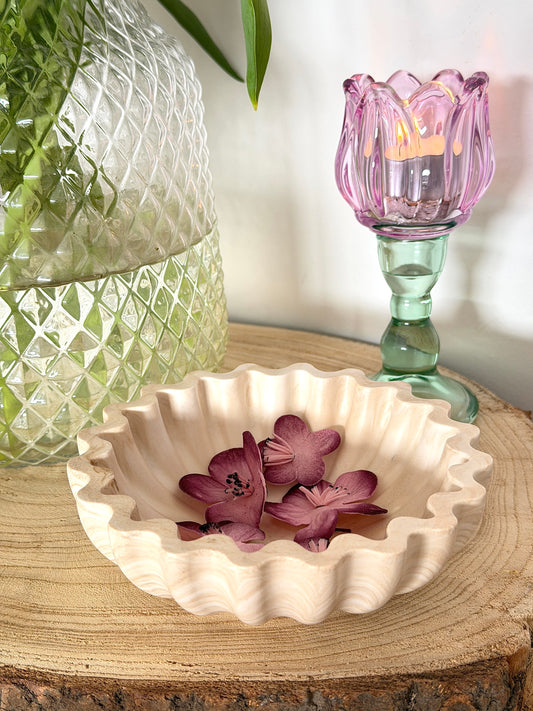 Jesmonite schaaltje wave | Marmer beige, lichtbruin