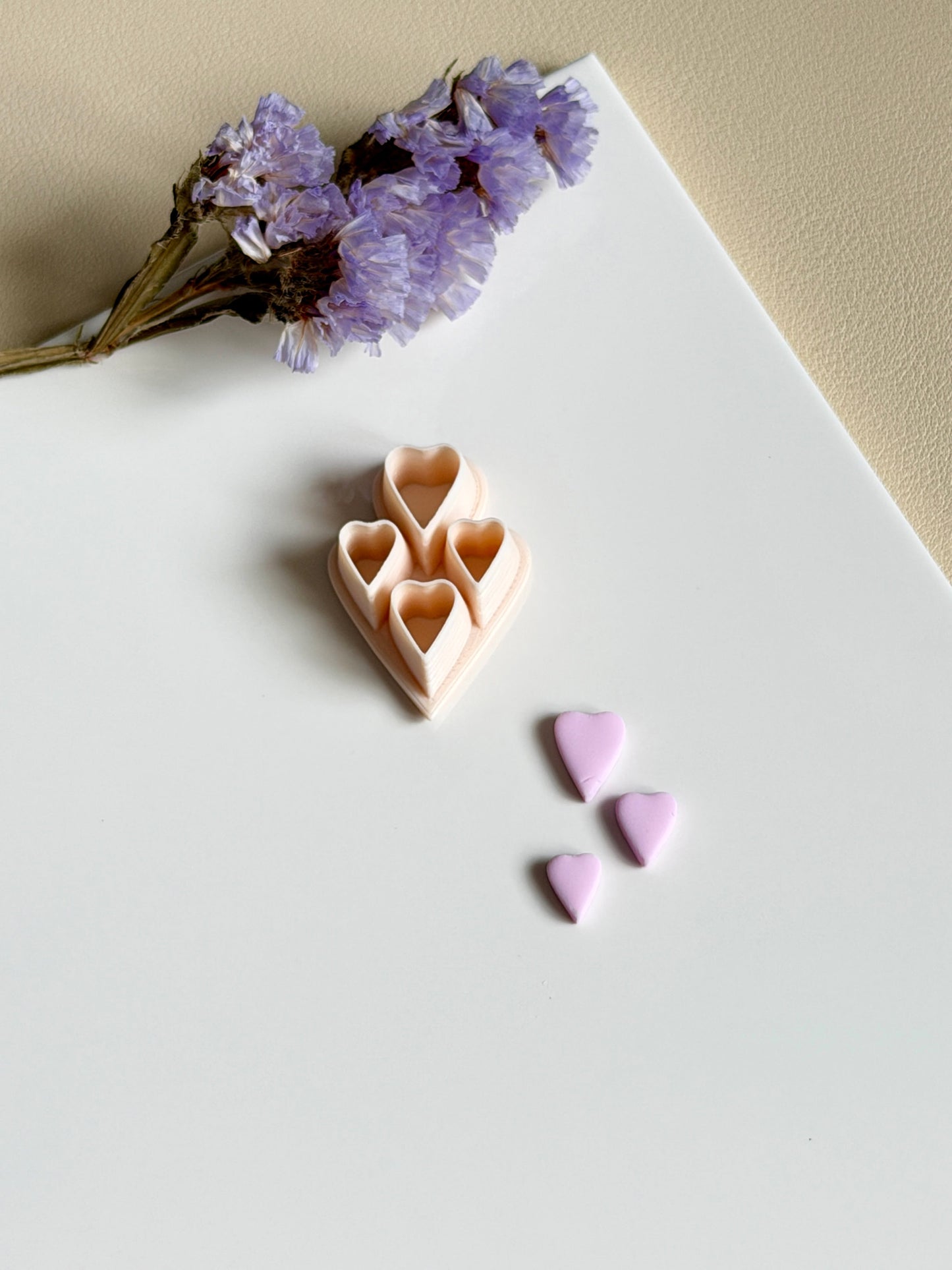 Long heart petals | Clay cutter