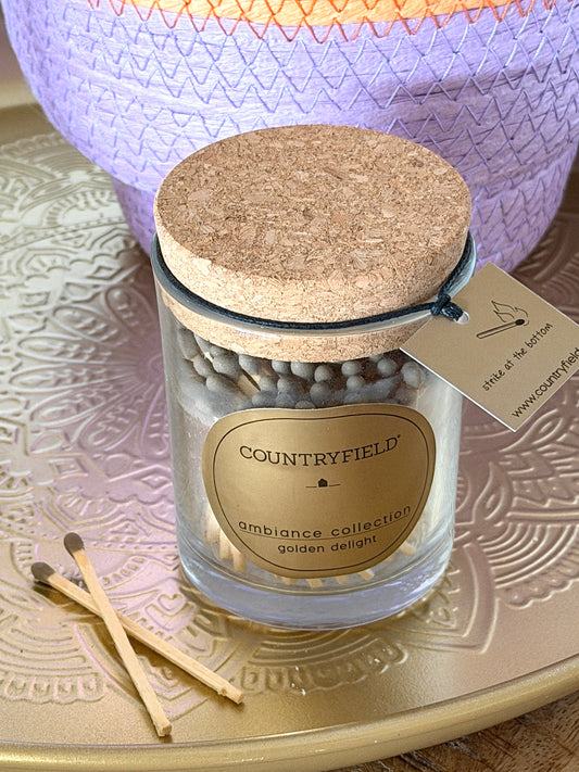 Lucifers in glas - spa collection | Goud - 100 stuks