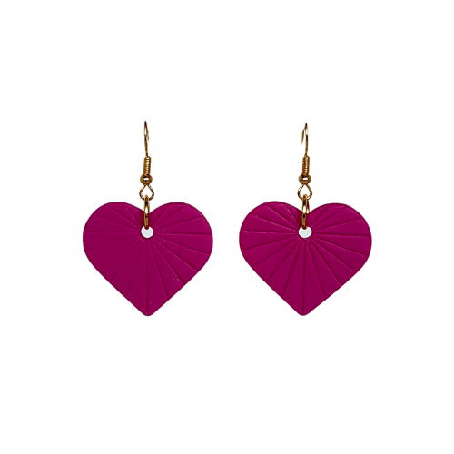 Oorbellen hart zonnestraal | Roze, goud