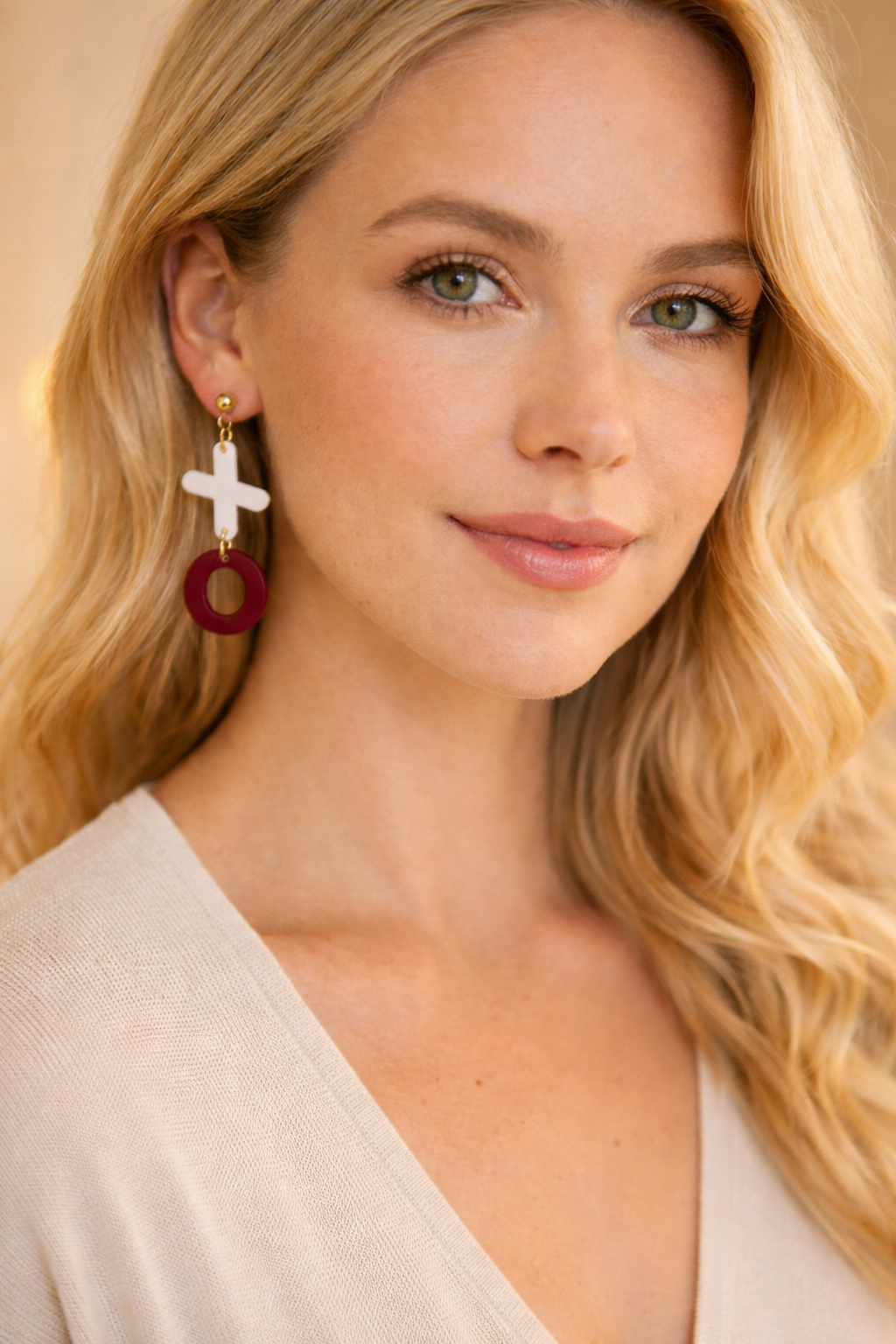 Oorbellen XOXO | Rood, wit