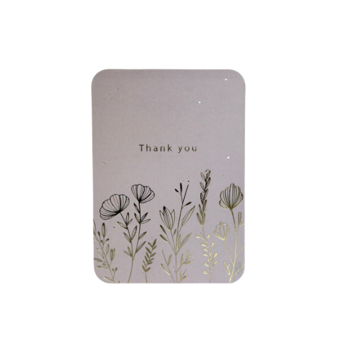 Wenskaart 'Thank you' | Pastel bruin
