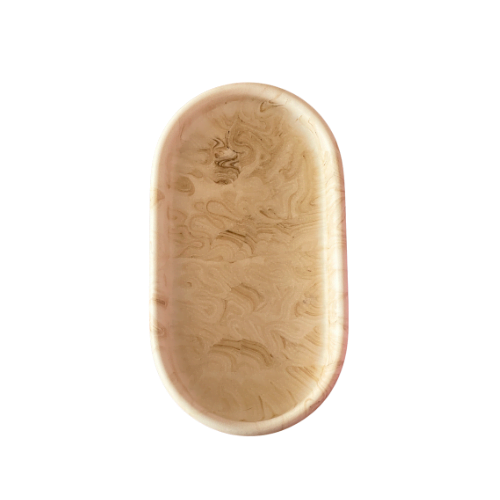 jesmonite schaaltje ovaal marmer beige lichtbruin