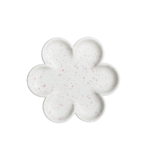 Jesmonite terrazzo schaaltje bloem | Wit, roze