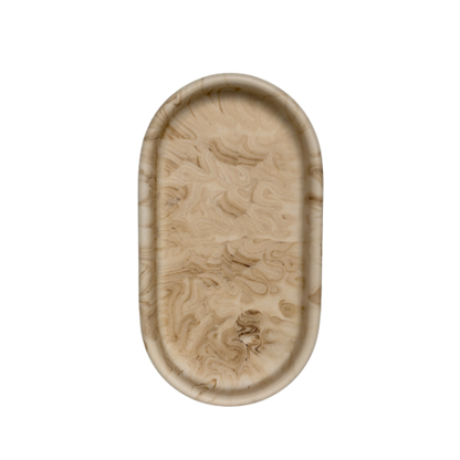 Jesmonite schaaltje ovaal | Marmer beige, lichtbruin