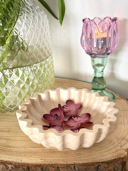 Jesmonite schaaltje wave | Marmer beige, lichtbruin