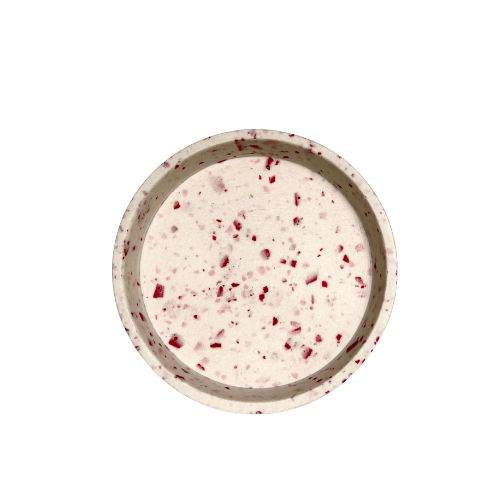 Jesmonite terrazzo onderzetter rond | Wit, roze