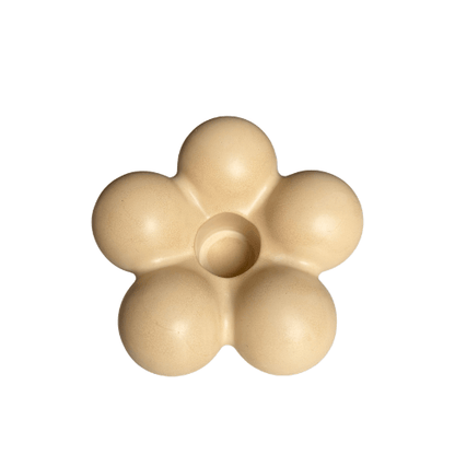 Jesmonite kandelaar bloem | Beige, zand