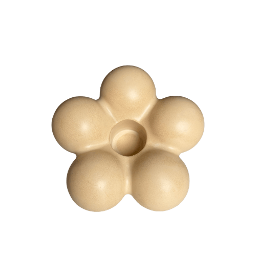 Jesmonite kandelaar bloem | Beige, zand
