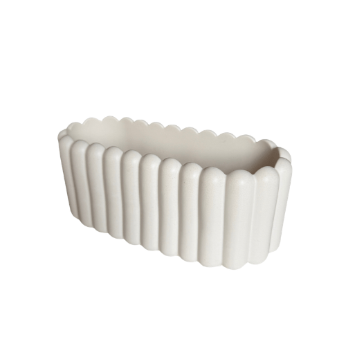 Jesmonite ovale pot | Wit