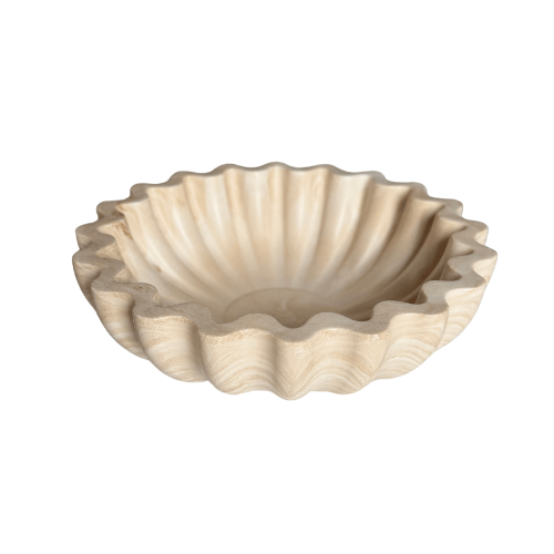 Jesmonite schaaltje wave | Marmer beige, lichtbruin