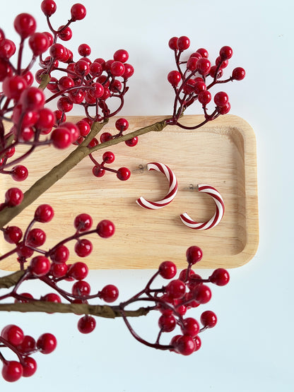 Oorbellen Ziva | Rood, wit - Kerst