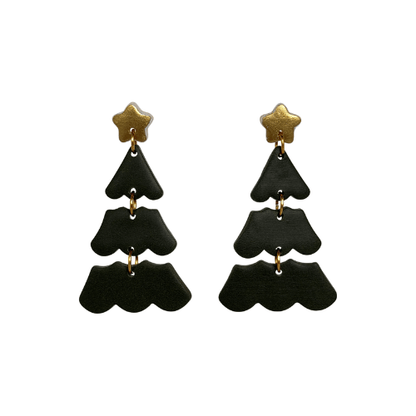 Oorbellen Noor | Groen, goud, wit - Kerst