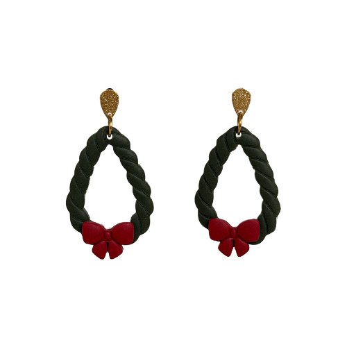 Oorbellen Saar | Groen, rood, goud - Kerst