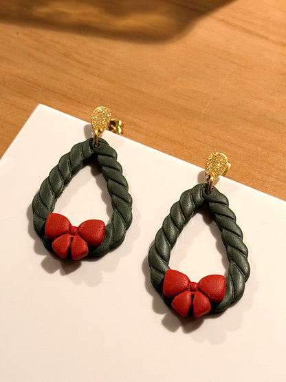 Oorbellen Saar | Groen, rood, goud - Kerst