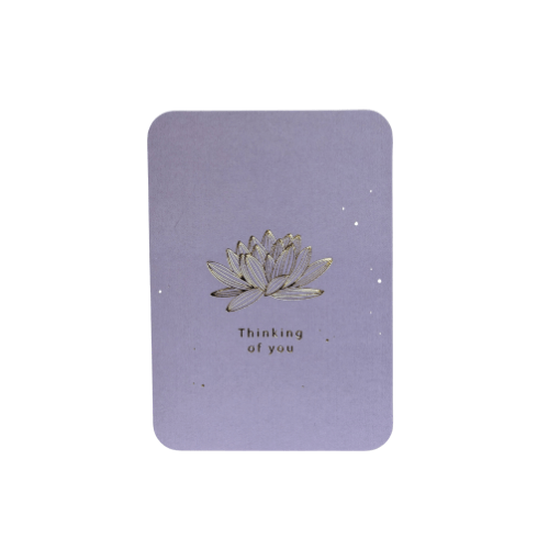 Wenskaart 'Thinking of you' | Pastel lila